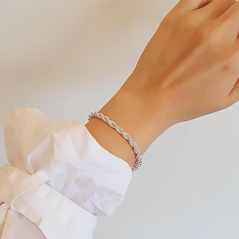 

Women s Twisted Rope Style Silver Daily Bracelet A21834_Gold