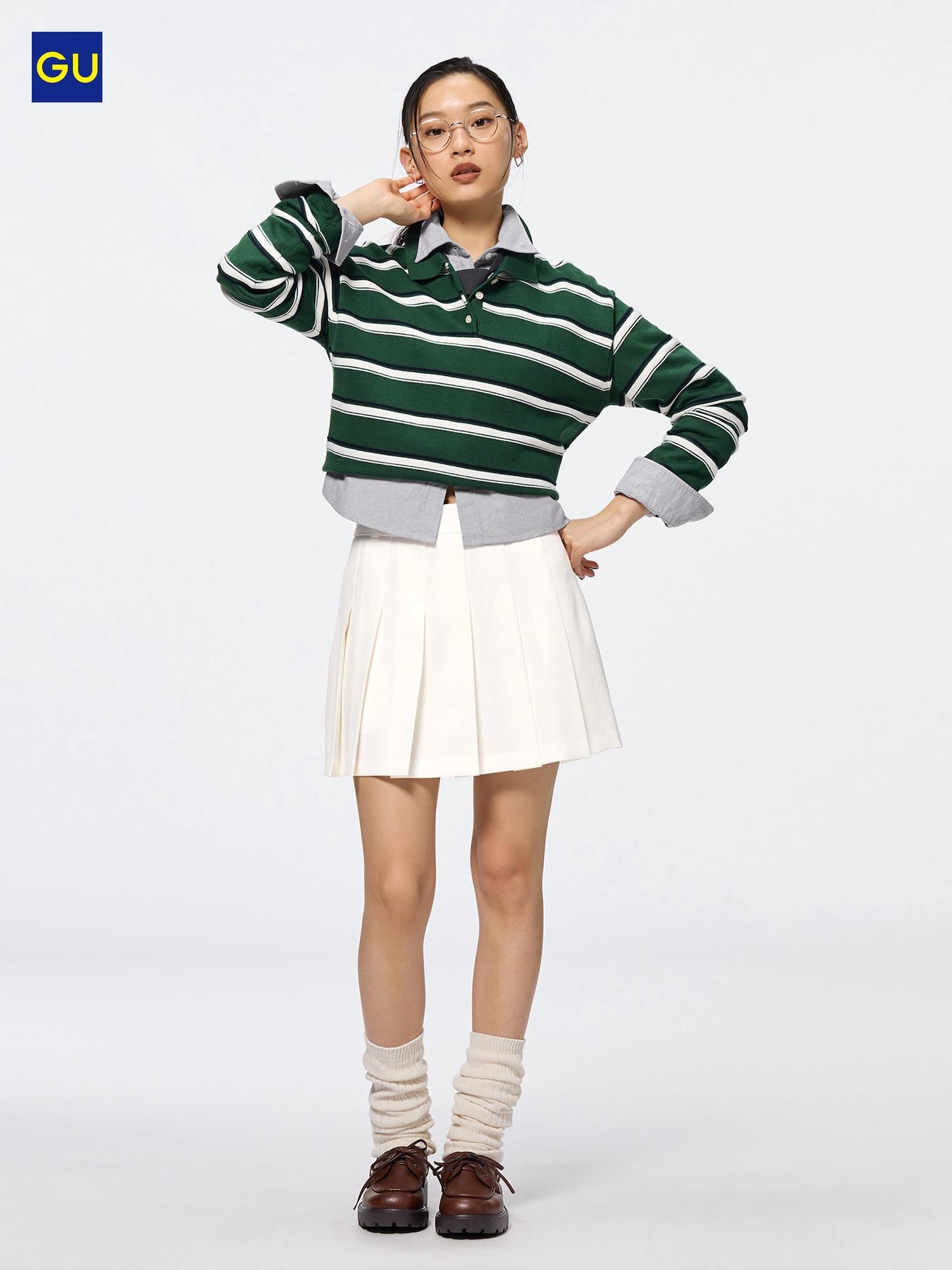 

Uniqlo Gu плиссированные шотландские брюки 01 OFF WHITE/WOMEN S