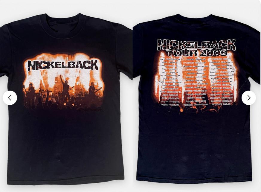 

Vintage Nickelback T-Shirt 2009 Tour Double-Sided Band Tee XXXL