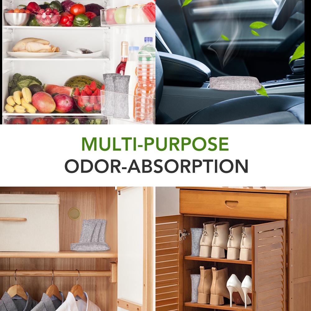 10packs Multi-Purpose Hygienic Material Bamboo Charcoal Odor Absorbing Bag Remove Excess Water Reusable Air Purifier Recycling