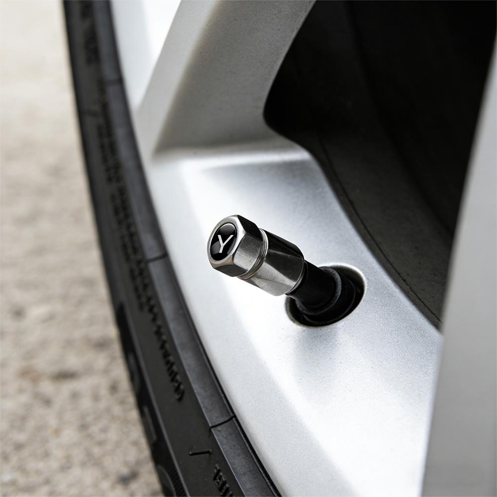 Pwmnb5 Car Accessories 4Pcs Metal Alloy Wheel Tire Valve Caps Stem Case For Tesla Model 3 Model Y 2020 2021 2022 Roadster Coil Mod WYE