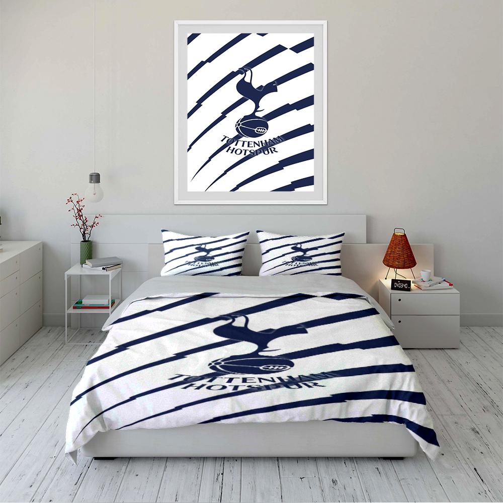 Tottenham Hotspur Bedding Set Bedding Set (1 Duvet Cover, 2 Pillowcases, Duvet Not Included)