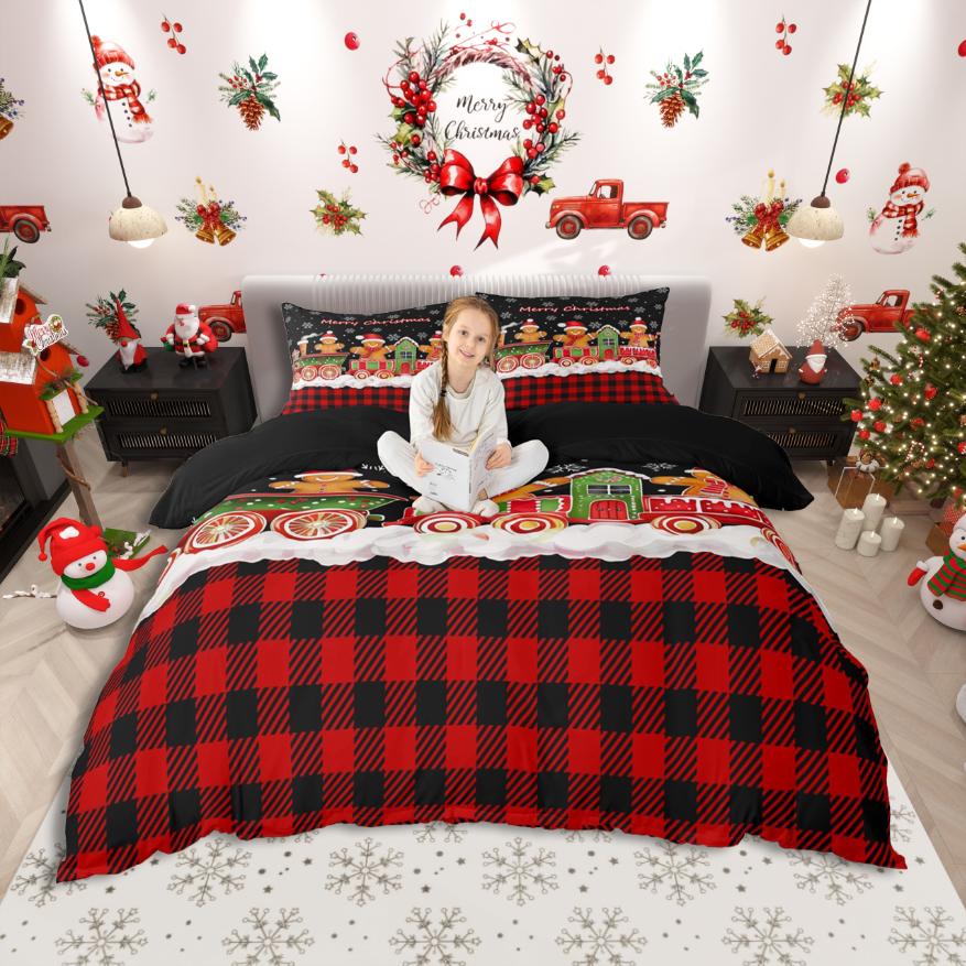 

Comforter Homewish Cartoon Christmas Mouse Merry Xmas Bedding Sethappy New Year Gifts Bed Set For Boys Girls Comforter (quilt)-EU Single(135*200cm)3pcs