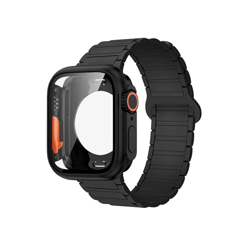 Magnetic Strap+Full Cover Case For Apple Watch S11 10-46/42mm 45 44 40 41mm Frame+Bracelet For Iwatch Series 11 10 9 8 7 6 SE