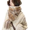 New Thickened Scarf Korean Sweet Warm Imitation Cashmere Scarf Plaid Shawl Student Scarf Women