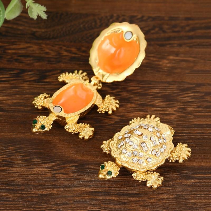 Handcraft Metal Turtles Jewelry Organizers Storage Solution Secure Lock for Jewelry Protective Display