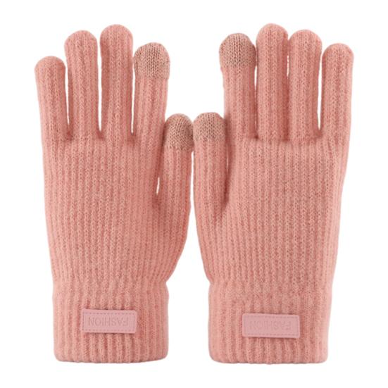 Women Winter Gloves Touch Screen Warm Knitted Gloves Soft Full Finger Thick Gloves for Daily Outings Driving Outdoors