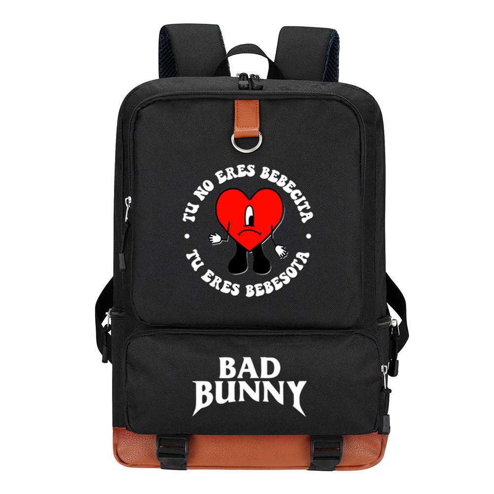 Ins Internet Celebrity Popular Singer Bad Bunny Backpack School Bag Computer Bag