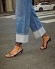 2025 Women's Retro High-Waist Straight-Leg Jeans with Elastic and Rolled Hem