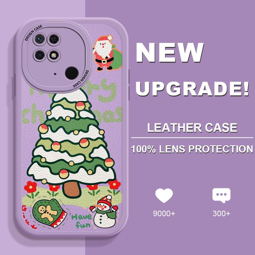 

Тонкий мультяшный кожаный чехол с рождественской елкой из искусственной кожи, чехол для телефона для Xiaomi Poco Redmi Redmi Note 12 Pro Speed фиолетовый