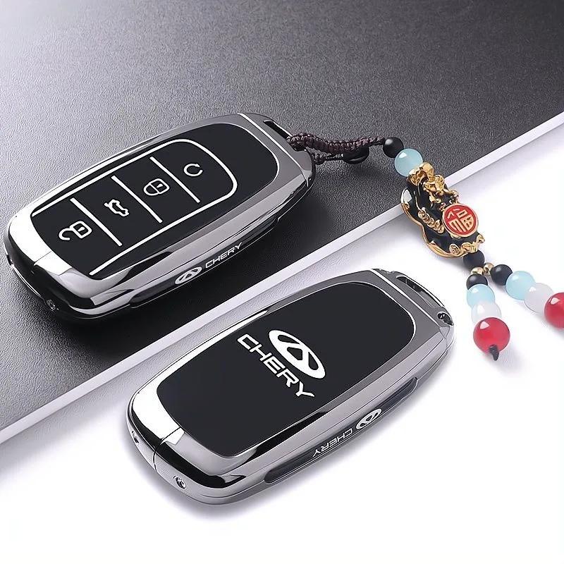 Zinc Alloy Key Case for Chery Jaecoo J7 7 J8 Omoda 5 C5 Tiggo 8 Arrizo 6 8 Pro Keychain Shell Cover Fob Holder Car Accessories