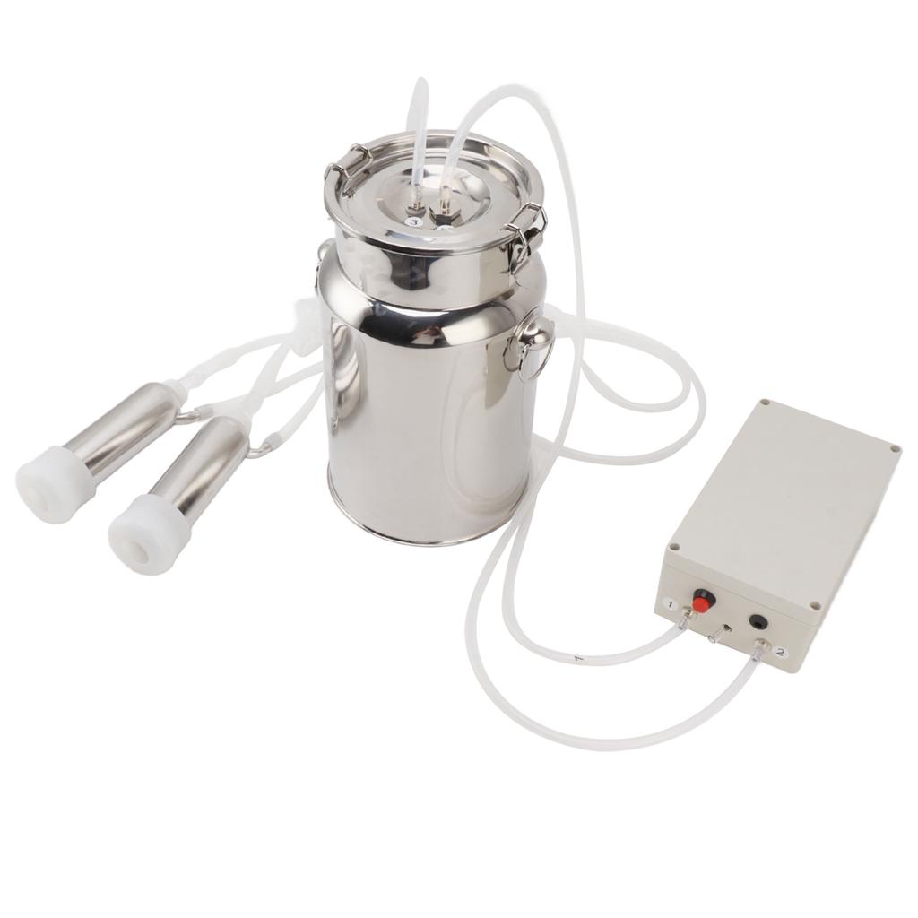Electric Milker Cow Milking Machine Vacuum Pulsation Silicone Hose Stainless Steel Basket Auto Milker for Cattles