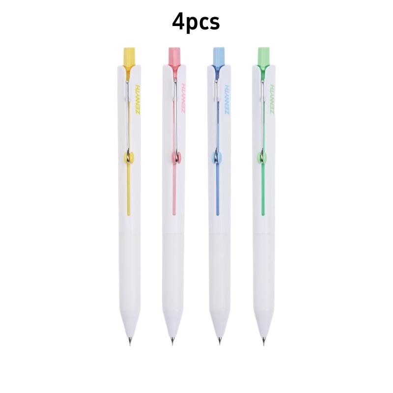4pcs Aesthetic Gradient Series Gel Pens 0.5mm CS Tip Smooth Writing Black Color Ink Pens with Roller Clip Stationery