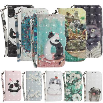 3d Animal Pattern Case For Samsung Galaxy S7 S8 S9 S10 S20 Ultra Note 9 10 Plus Lite S10e J3 Flower Cat Flip Phone Cover Leather