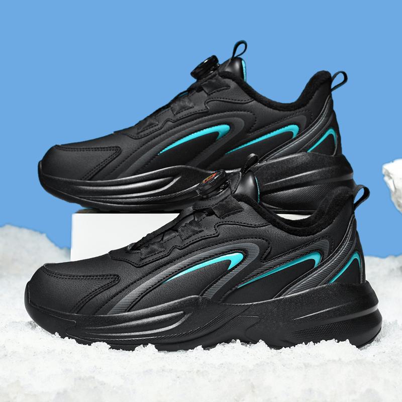 Men's winter warmth new casual outdoor fleece-lined sneakers light soft-sole speed running shoes fashion comfortable cotton shoe