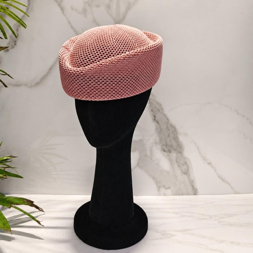 Solid Color Mesh Beret Hat Hollow Casual Stewardess Cap Fashion Knitted Beanie Women