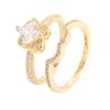 Trendy Four-Leaf Clover Zircon Ring Set: Elegant, Versatile Women's Stacking Rings