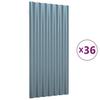Panneaux de toiture en acier enduit de poudre gris 80x36 cm - VIDAXL