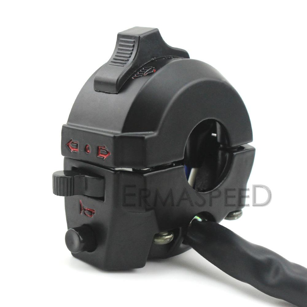 22–25 cm Universal-Motorrad-Lichtschalter, Hi/Lo-Beam, Motorradzubehör, Aluminium-Lenkerschalter für Motorrad, Straße