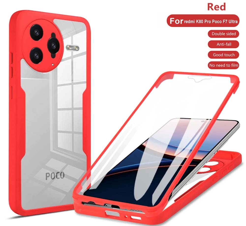 360 Full Body Screen Protector Transparent Case For Mi Poco F7 Pro Shockproof Phone Cover For Mi Poco F7 Ultra F7