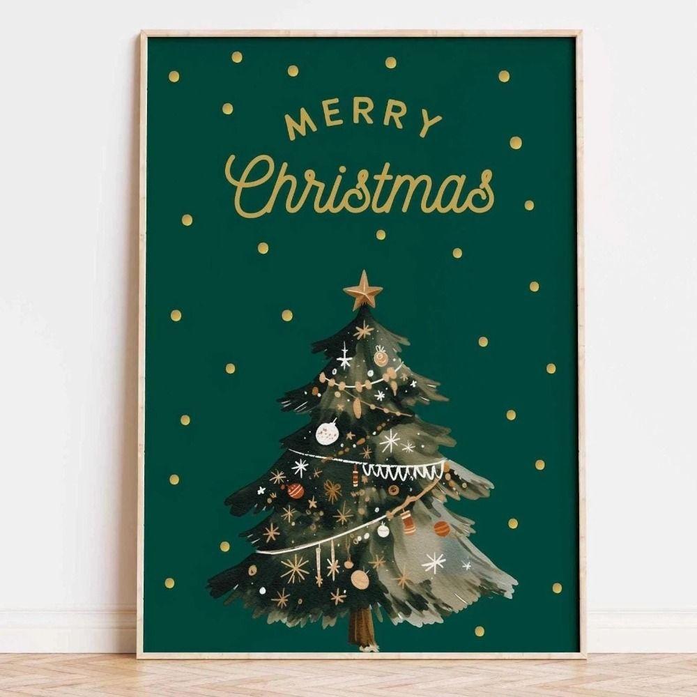Vintage Christmas Metal Wall Decoration, Holiday Sticker Sign