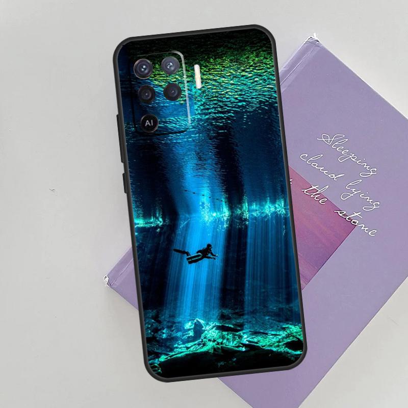 

Scuba Diver Underwater Diving Phone Case For Oppo A54 A74 A94 A15 A16 A17 A52 A72 A76 A96 A57 A58 A78 A98 A53S Cover Case OPPO A77 5G