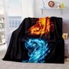Flame Dance In Blue And Orange Blanket Flannel Blanket Throw Blanket Sofa Cover Blanket Soft Premium Blanket Picnic Blanket Tv Blanket Gifts