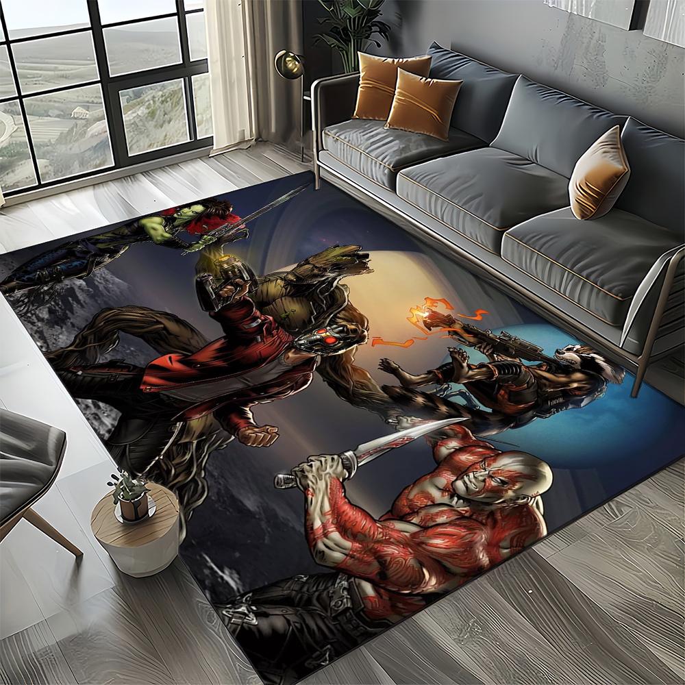 Tapete Cartoon 27 Estilos Guardiões da Galáxia Marvel para Decoração de Sala de Estar Quarto, Tapete de Chão Infantil Antiderrapante para Sofá Capacho