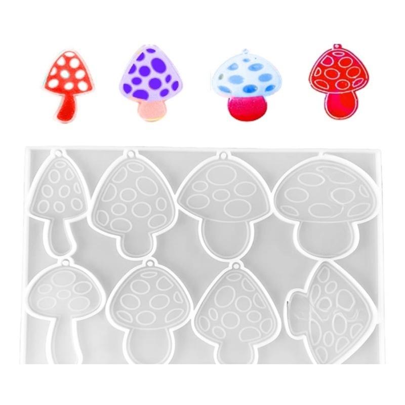 Pilzanhänger mit Lochformen Pilzschlüsselanhänger Epoxidharzformen Pilzsilikonformen DIY Kunsthandwerk Herstellung