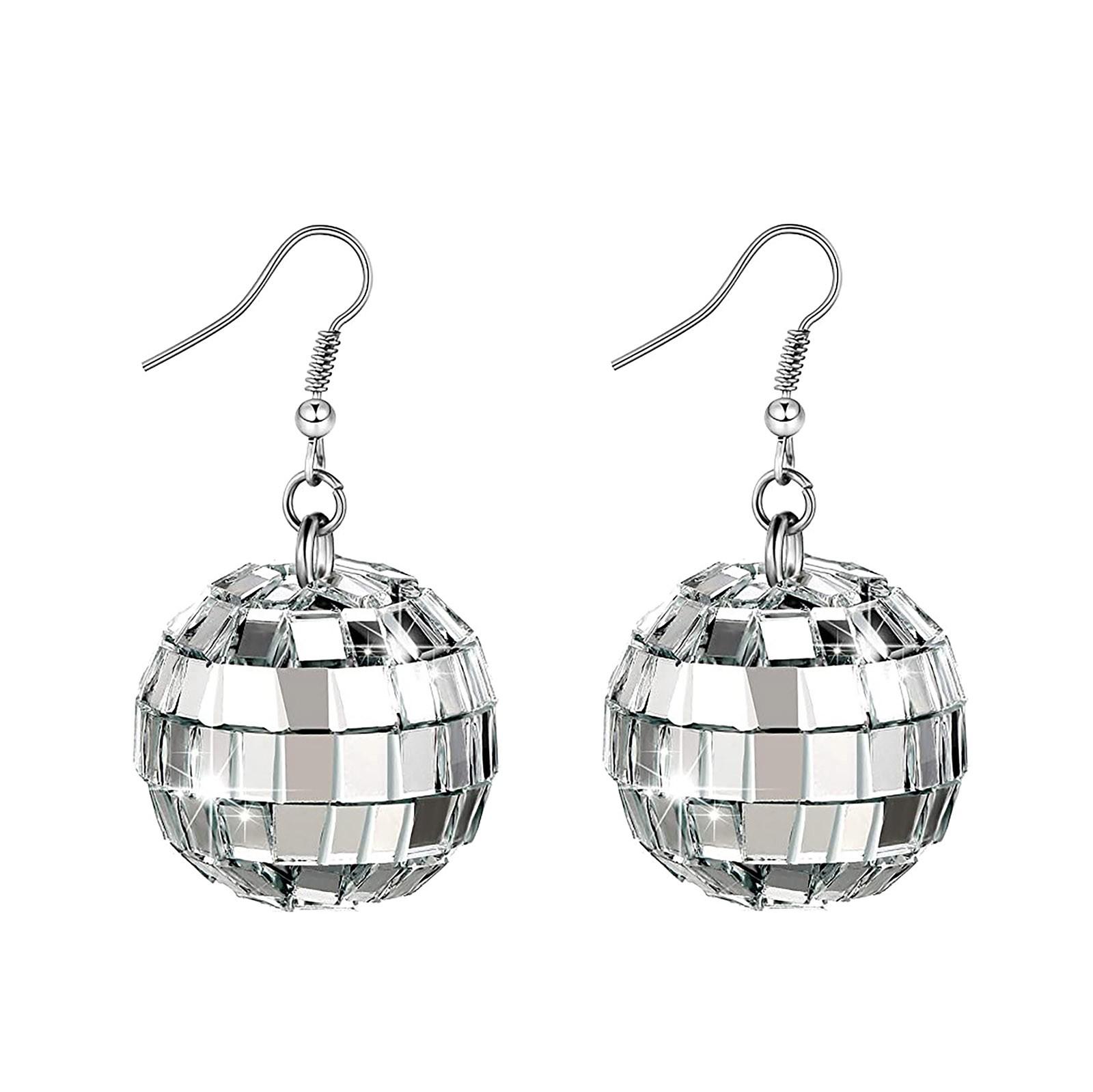 

Диско-панк диско-шар серьги для женщин и девочек блестящие серьги серебряный