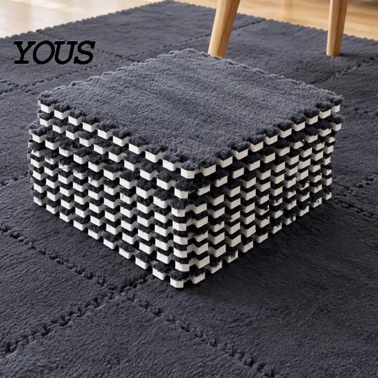 Home Decor Floor Pads Plush Puzzle Mat, Interlocking Carpet Tile, Anti Slip EVA Foam Jigsaw Play Mats Rug Squares for Bedroom Playroom Nursery Decor,