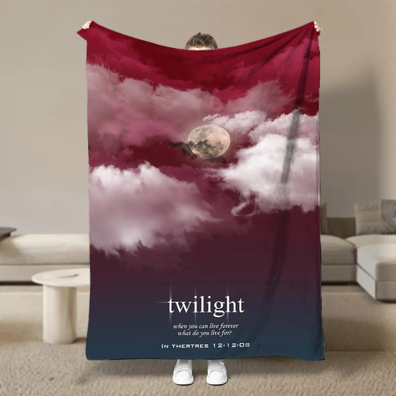 Warm Soft Classic Movie T-Twilight Print Blanket Fluffy Children and Adults Sofa Plush Bedspread Throw Blanket for Sofa Bed