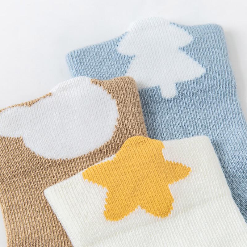 Minibala Lot de 3 Paires de Chaussettes Mi-hauts Douces en Coton pour Bébé