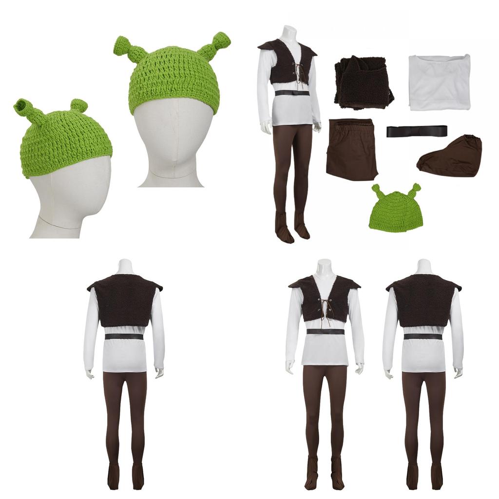 Shrek-inspiriertes Cosplay-Kleidung aus Polyester für Kostümpartys und Veranstaltungen
