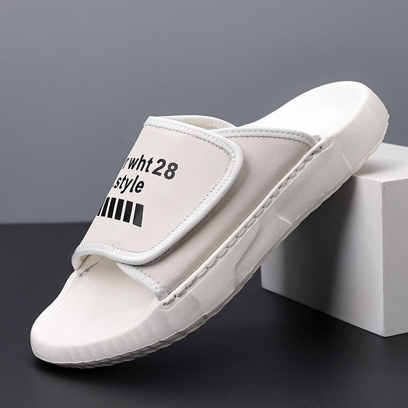 Fashion Summer Cow Leather Slippers for Men Solid Color Fashion Casual Flip Flops Male Abrasion Resistant High Quality Slipper Shoes Man