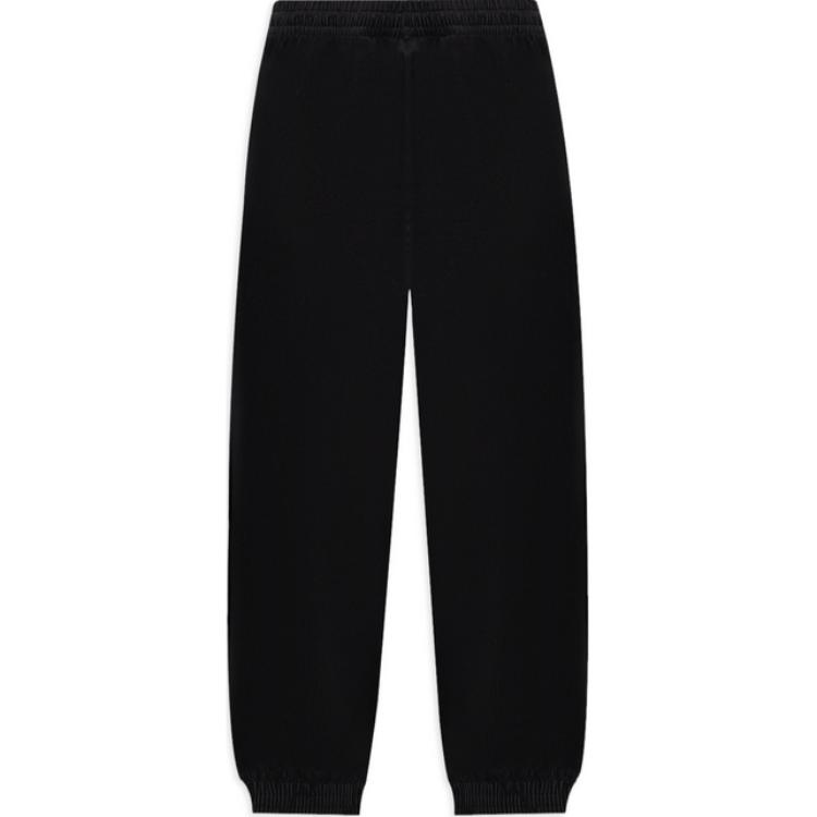 Li Ning Sports Lifestyle Series Solid Color Mid Waist Comfortable Loose Fit Cuffed Knit Joggers Men Joggers Black AKXSB69-2