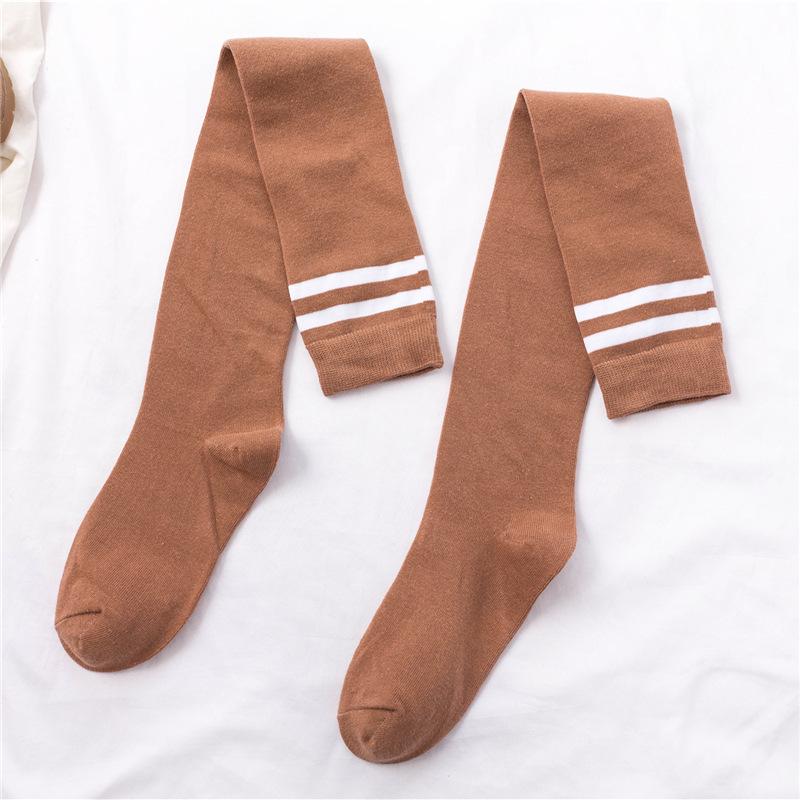 Women's Over-the-Knee Two-Bar College Style Long Socks for Spring and Autumn