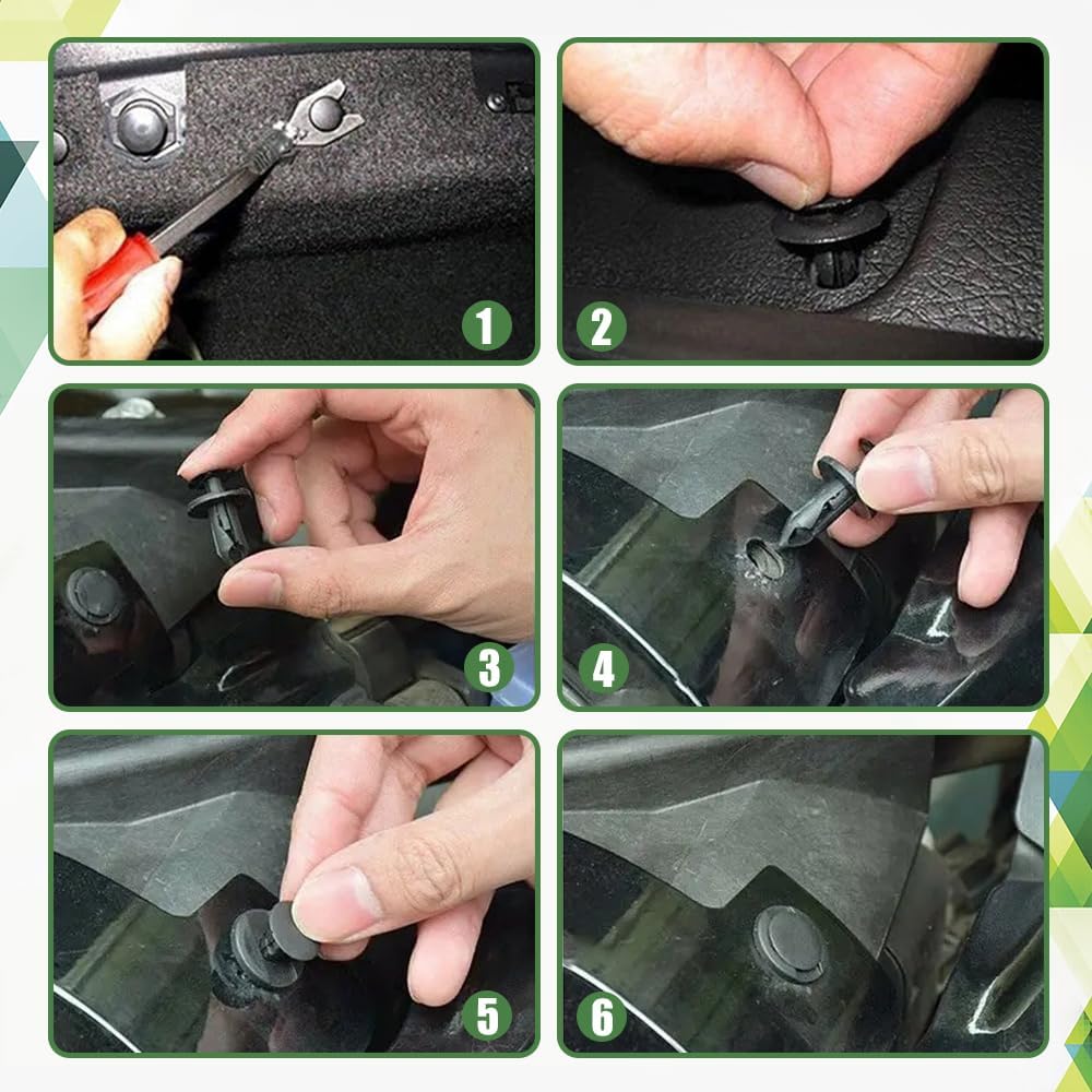200PCS Car Retainer Clips Plastic Fasteners Kit, Car Retainer Clips, Push Bumper Fastener Rivet Clips With 6 Size Auto Body Retainer Clips Bumpers,