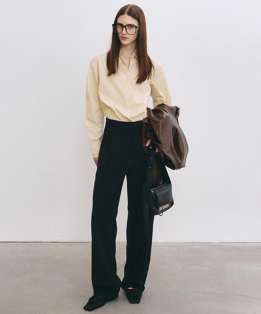 Nigaennikol Minimal Classic Pintuck Slacks_Black