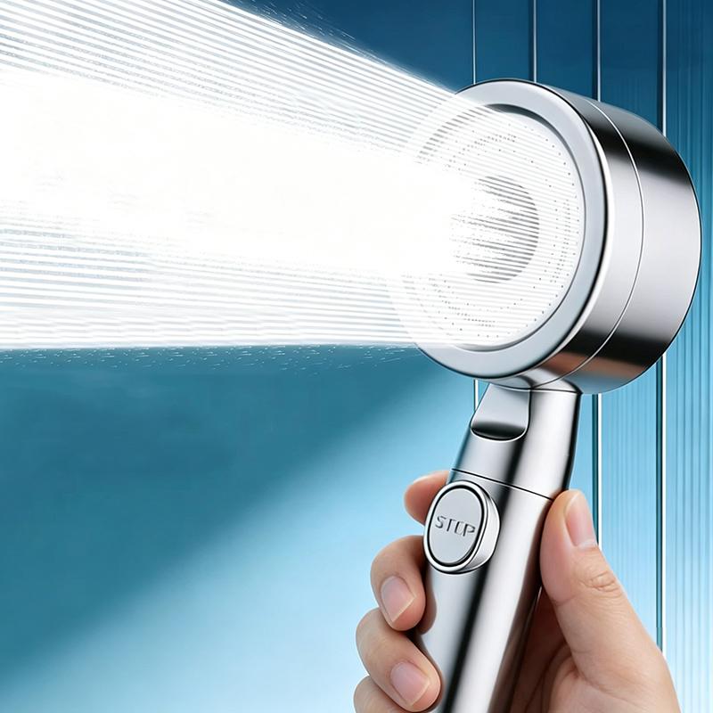 3-Function Turbocharged Shower Head Filter High Pressure Strong Boost Large Flow Bathroom Handheld Shower Head