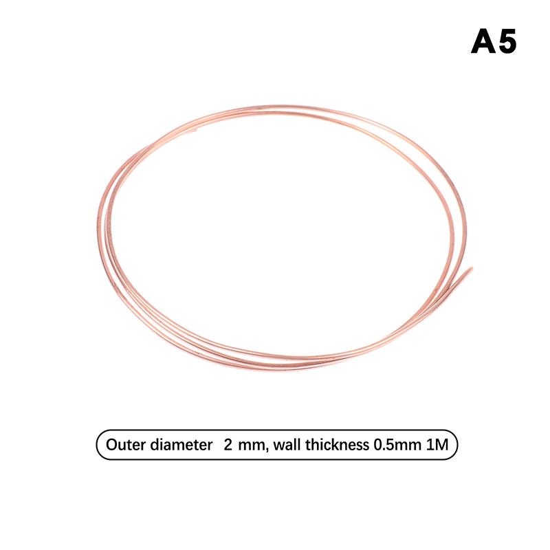 1Meter Copper Soft Copper Tube Coil Od 1.6~5.0Mm Id 0.5~1.0Mm Pure Coppers Wire Pipe Airs Conditioner Cooling Diy Crafts