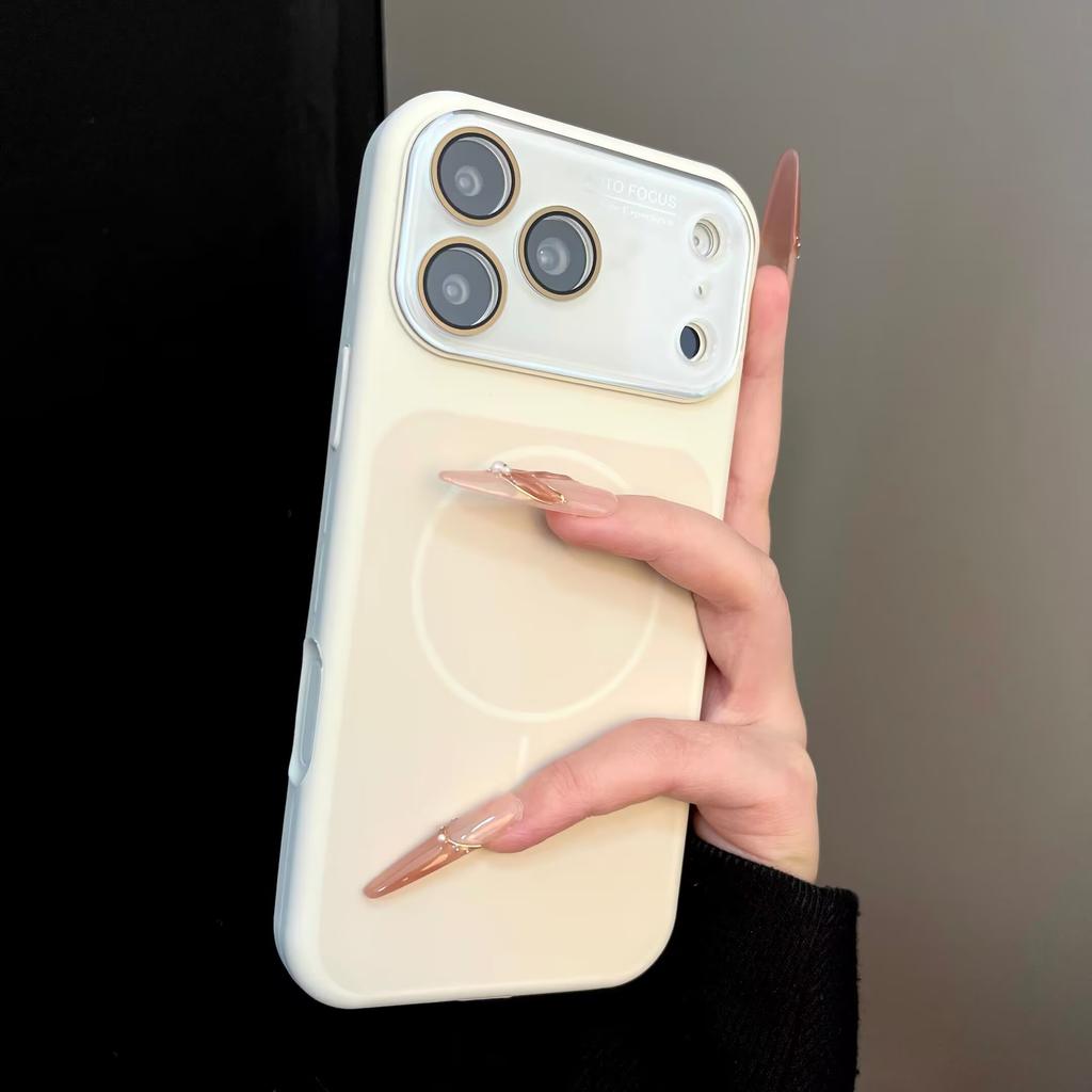 Original Liquid Silicone Matte For Magsafe Charge Phone Case for iPhone 17 Pro 16 15 Pro Max Crystal Lens Protectio Cover