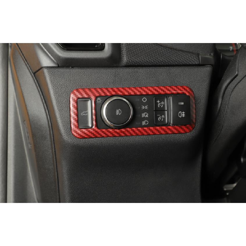 Head Light Switch Cover Trim for Ford Bronco Sport -2025 Red Carbon Fiber