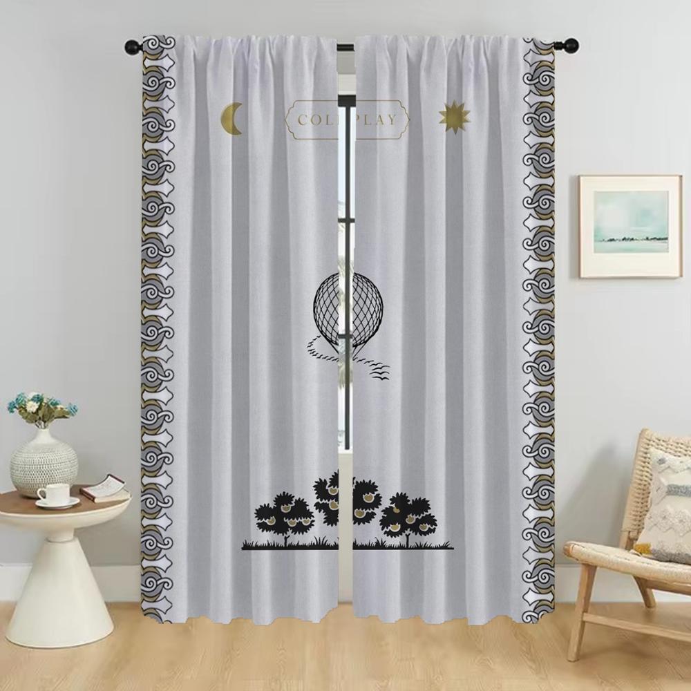 Blackout Curtain for Room 2 Panel Coldplay Anti-mosquito Curtains for Camera Home Interior Curtains Shades Halloween Decoration