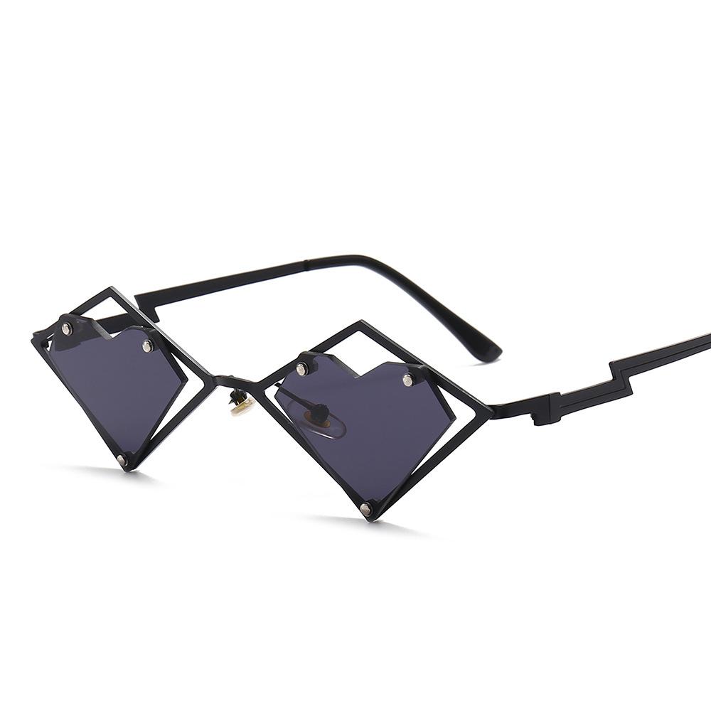 Metal Frames Heart Rimless Sunglasses Women Men Steampunk Luxury Brand Sun Glasses Female Gradient Hip Hop Eyewear UV400 Shades