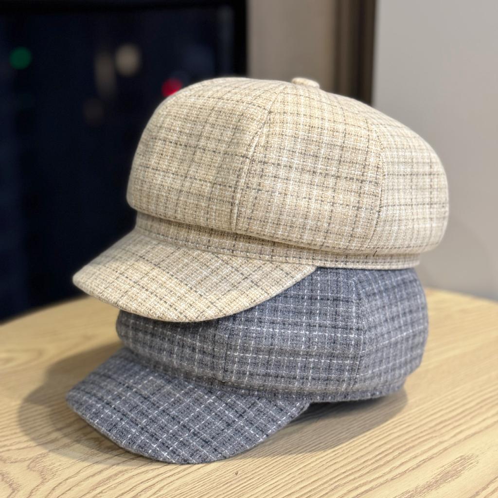 Octagonal Hat for Women In Autumn and Winter New Fashionable and Versatile Face Showing Beret British Retro Peaked Hat