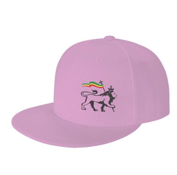 Rasta Lion Of Judah Flat Brim Baseball Cap Men'S And Women'S Adjustable Hat Black