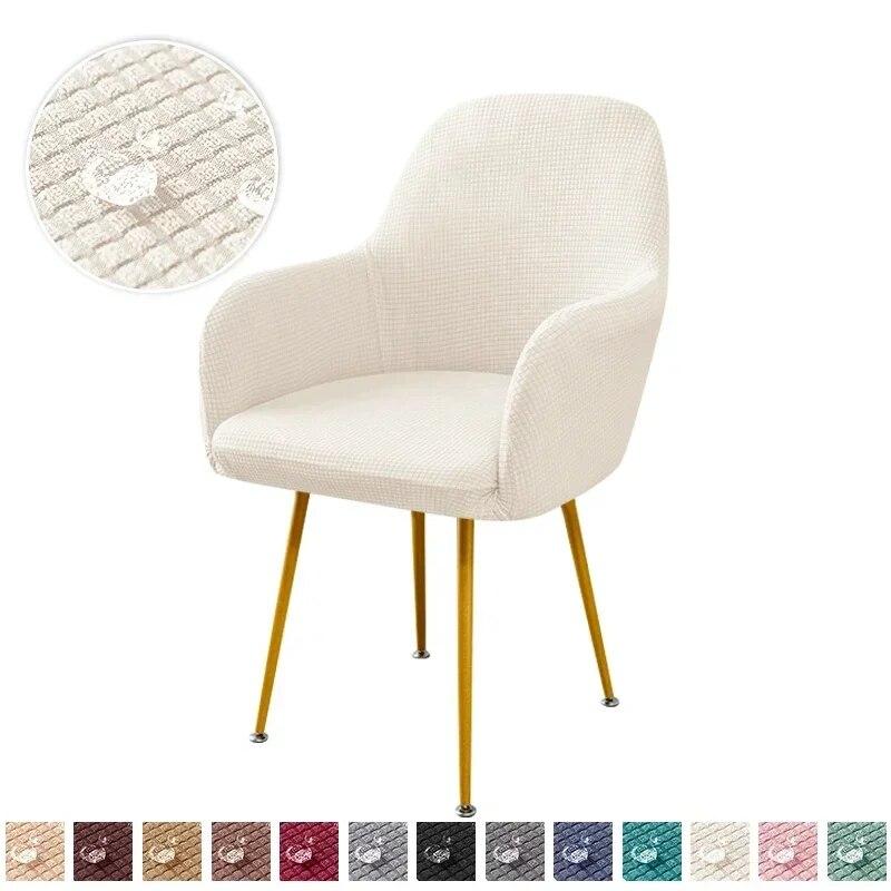 Polar Fleece Elastic Dining Chair Covers High Arm Office Armchair Seat Slipcovers Adjustable Chairs Covers for Living Room Decor