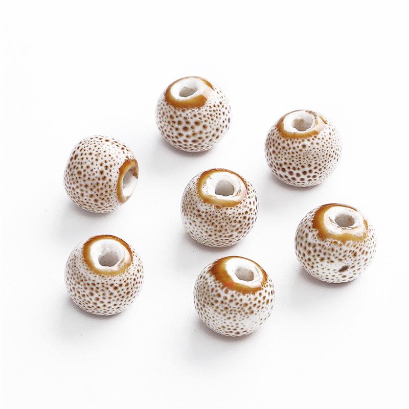 20 Stück 10 mm Blumenglasur-Porzellanperlen, runde Spacer-Keramikperlen für Schmuckherstellung, DIY-Charms, Armbänder, Halsketten, Basteln