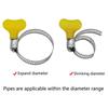 15 Pcs 8-38mm 7 Size Adjustable Yellow Plastic Handle Hand Twist Hose Clamps Worm Driving Stainless Steel Pipe Clips For Tube